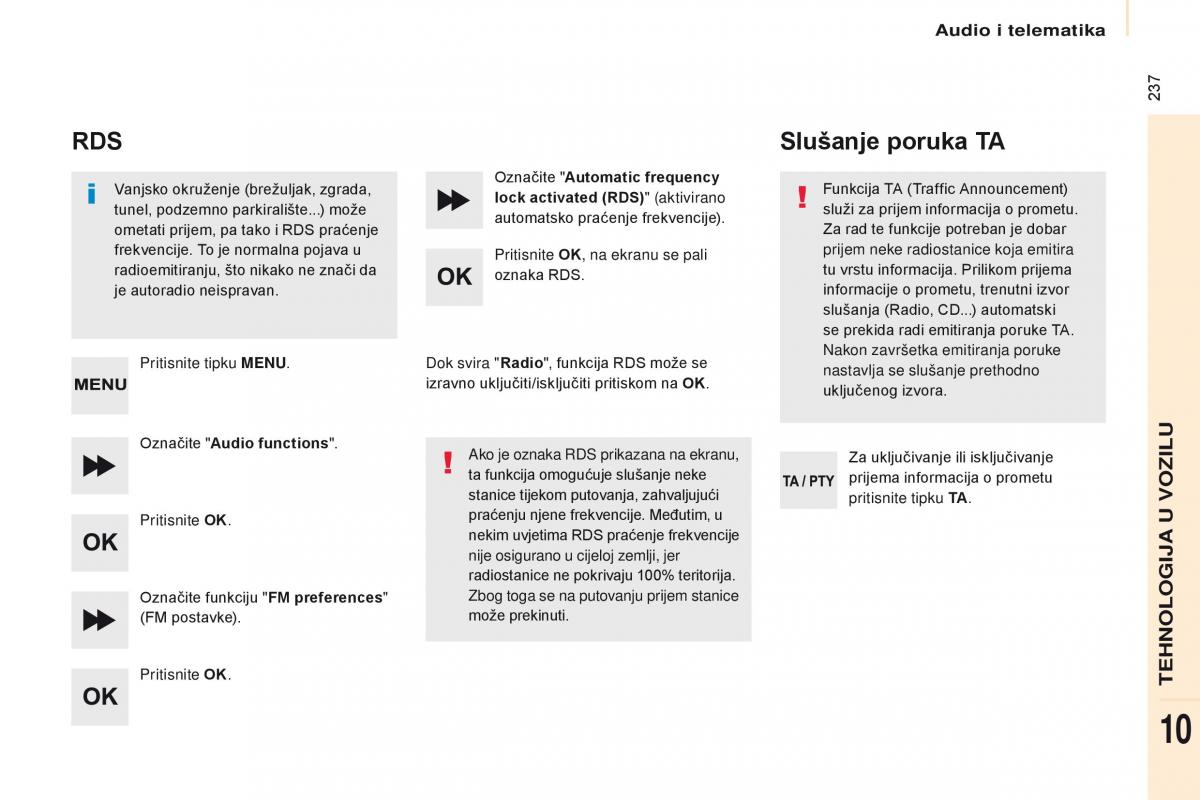 Citroen Berlingo Multispace II 2 vlasnicko uputstvo / page 239