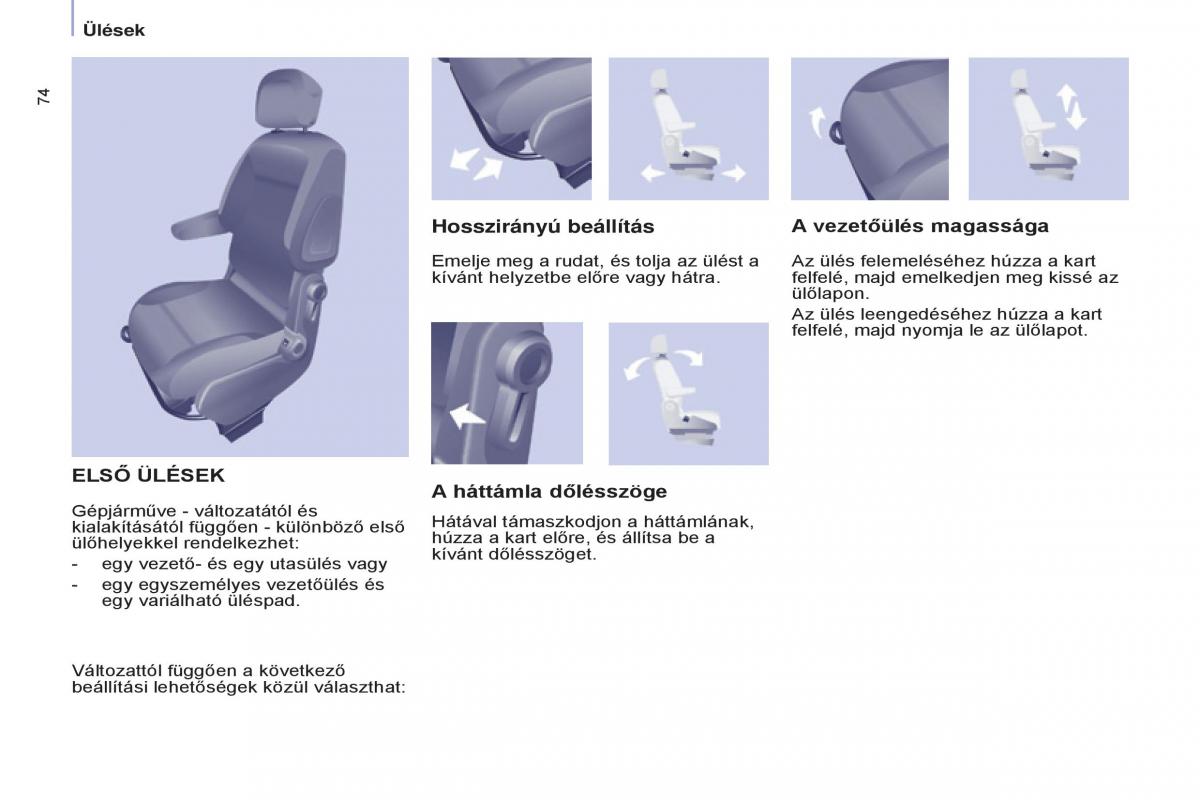 Citroen Berlingo Multispace II 2 Kezelesi utmutato / page 76