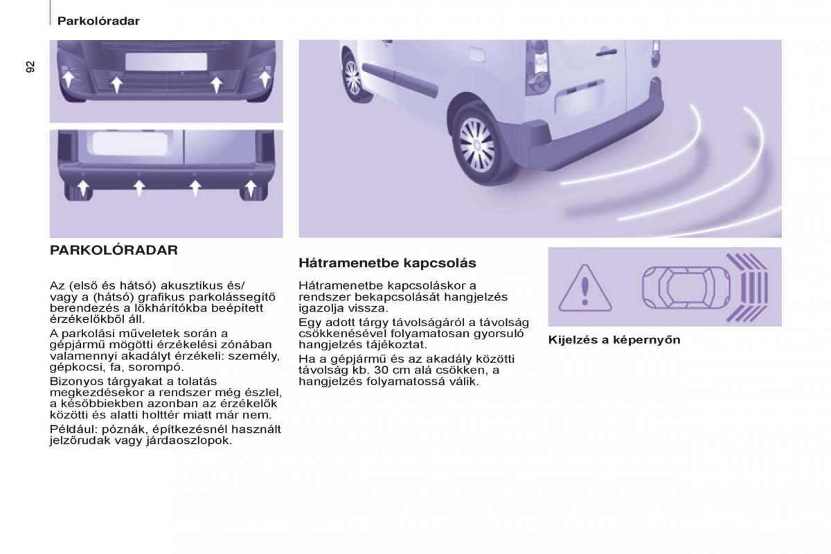 Citroen Berlingo Multispace II 2 Kezelesi utmutato / page 94