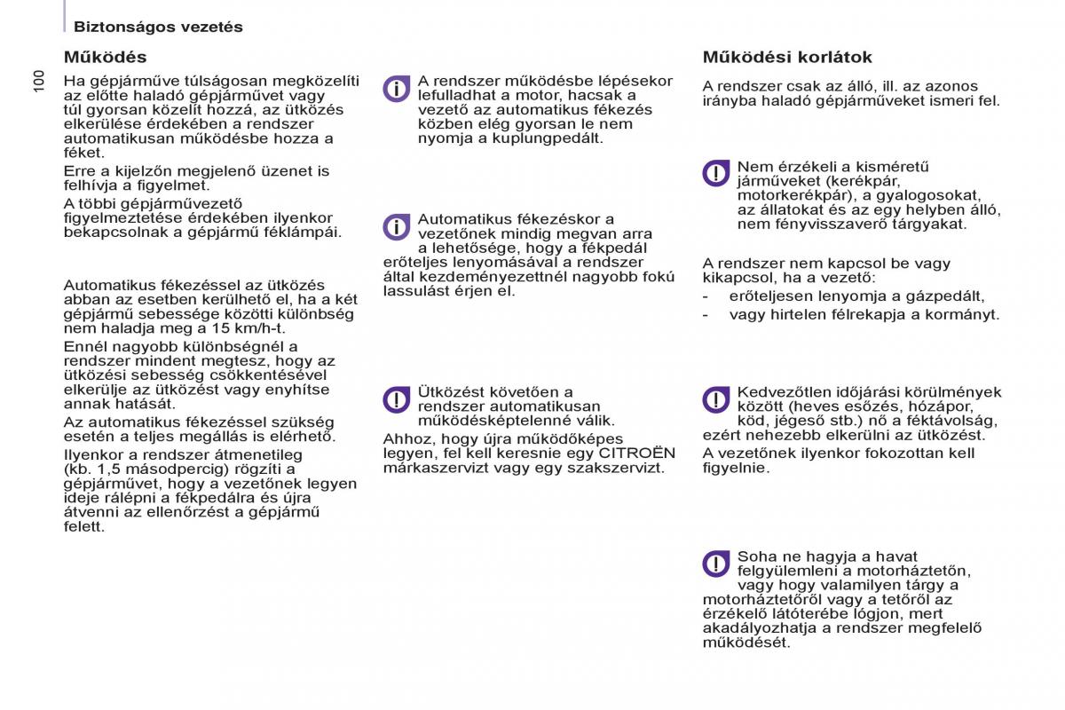 Citroen Berlingo Multispace II 2 Kezelesi utmutato / page 102