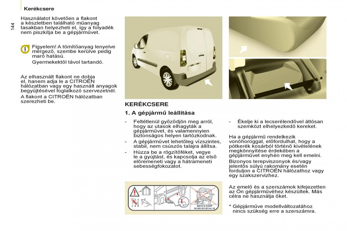 Citroen Berlingo Multispace II 2 Kezelesi utmutato / page 146