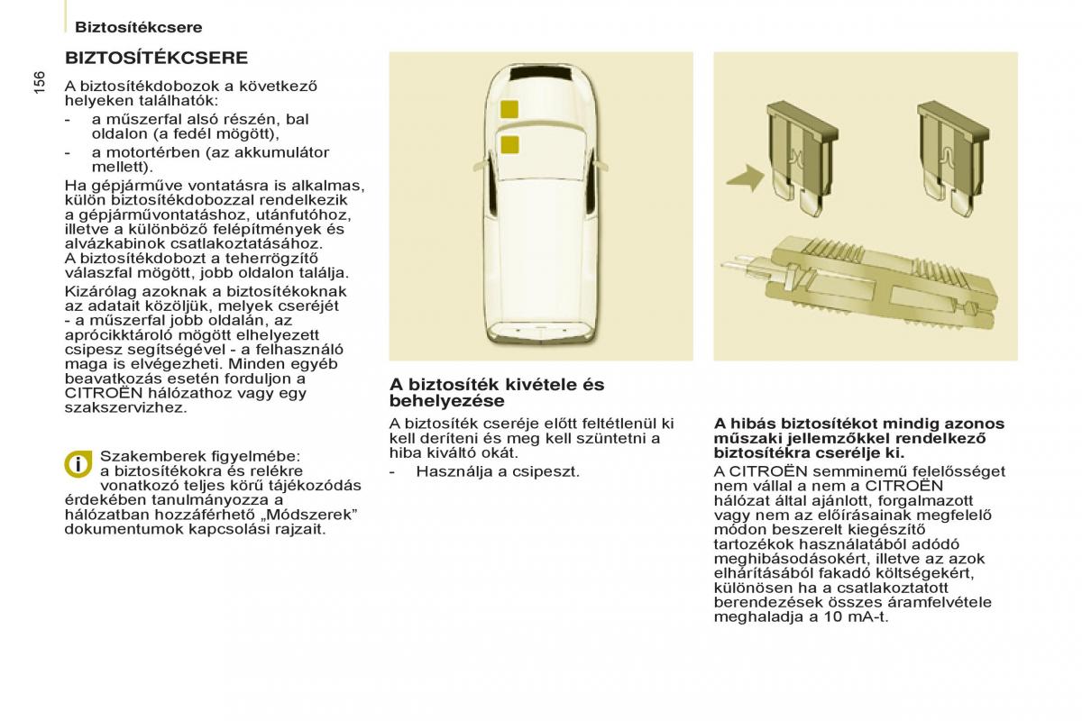 Citroen Berlingo Multispace II 2 Kezelesi utmutato / page 158