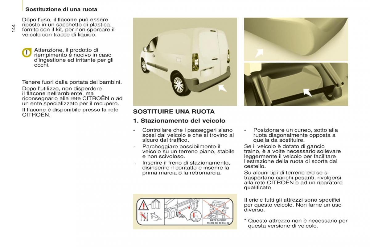 Citroen Berlingo Multispace II 2 manuale del proprietario / page 146