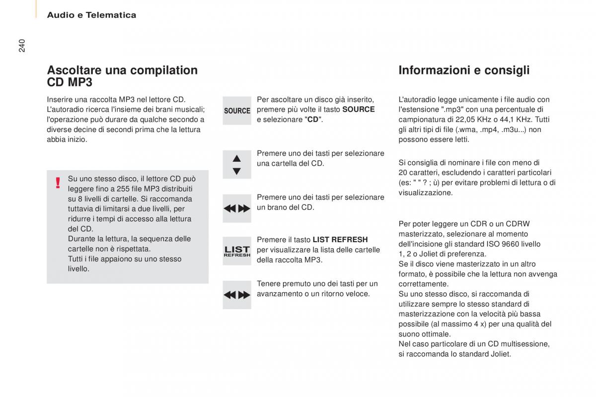 Citroen Berlingo Multispace II 2 manuale del proprietario / page 242