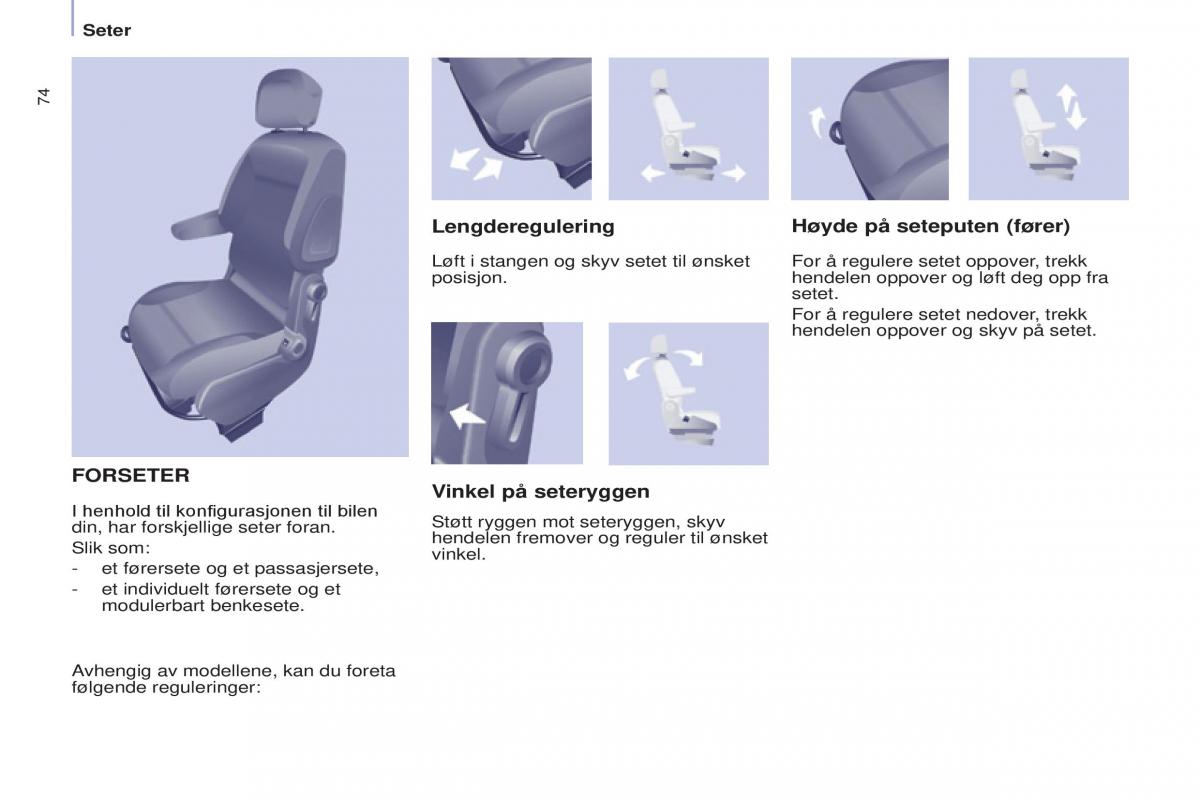 Citroen Berlingo Multispace II 2 bruksanvisningen / page 76