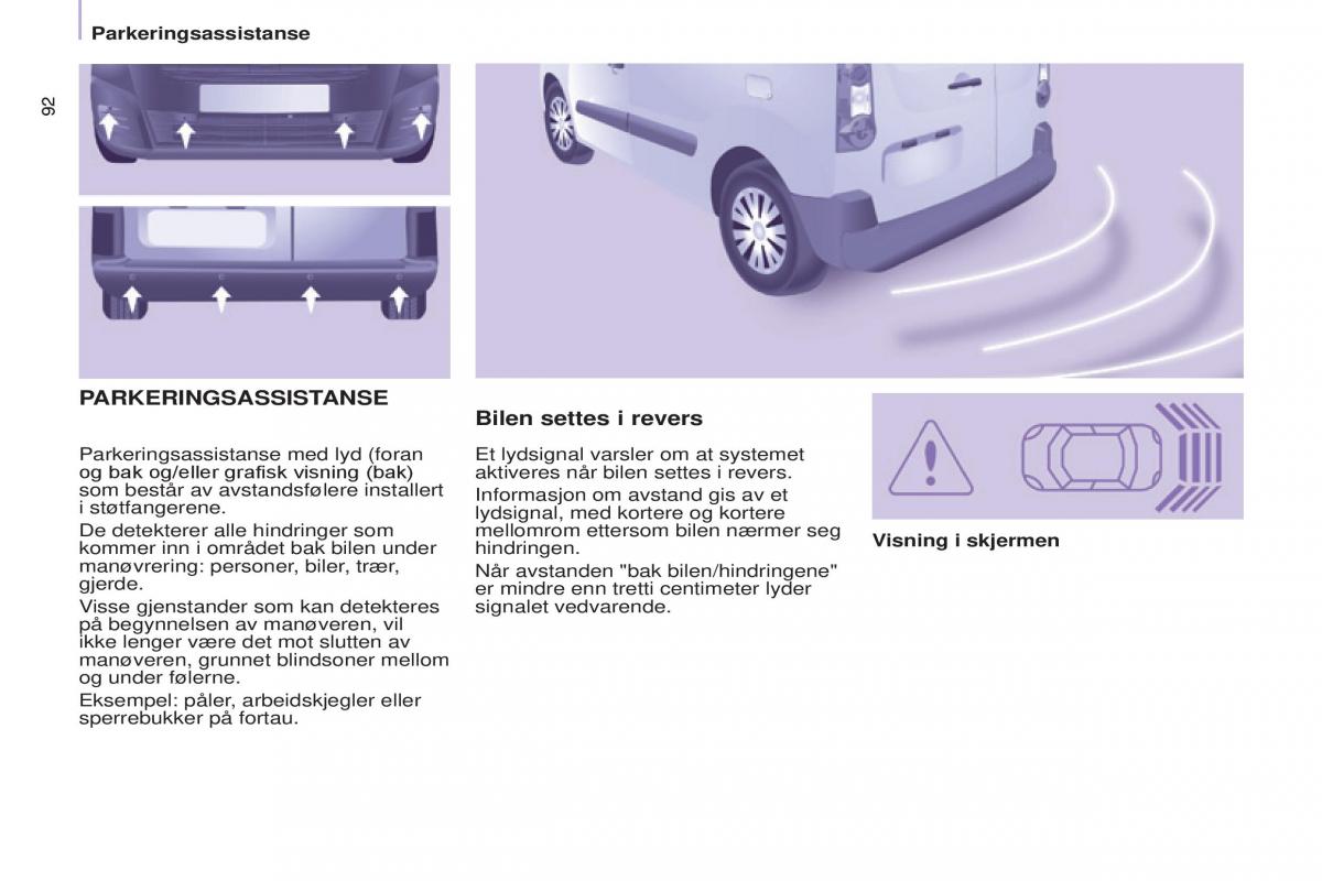 Citroen Berlingo Multispace II 2 bruksanvisningen / page 94