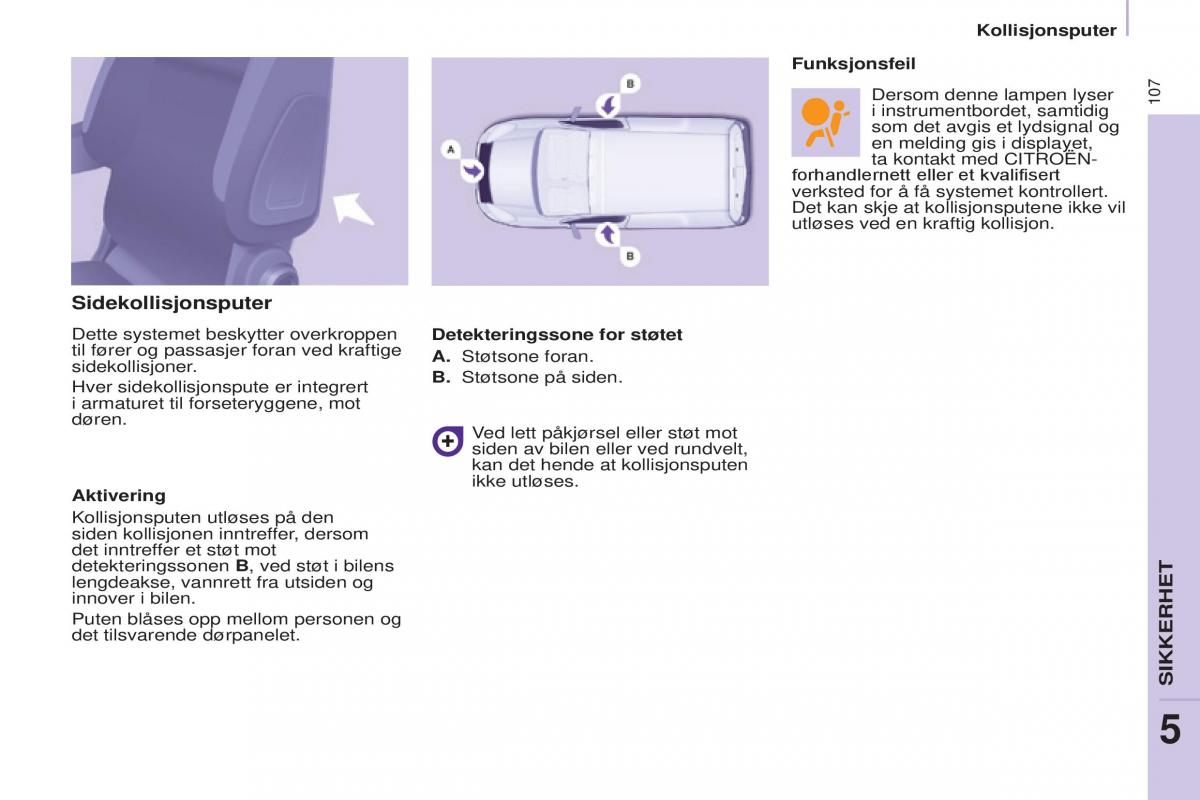 Citroen Berlingo Multispace II 2 bruksanvisningen / page 109