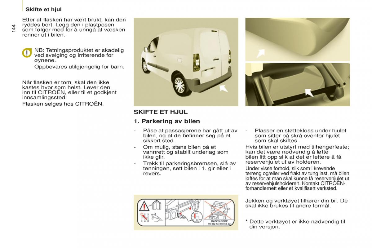 Citroen Berlingo Multispace II 2 bruksanvisningen / page 146