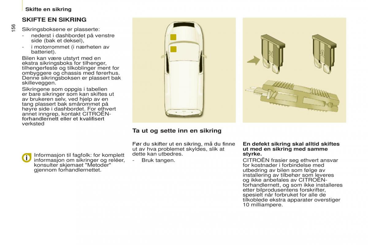 Citroen Berlingo Multispace II 2 bruksanvisningen / page 158