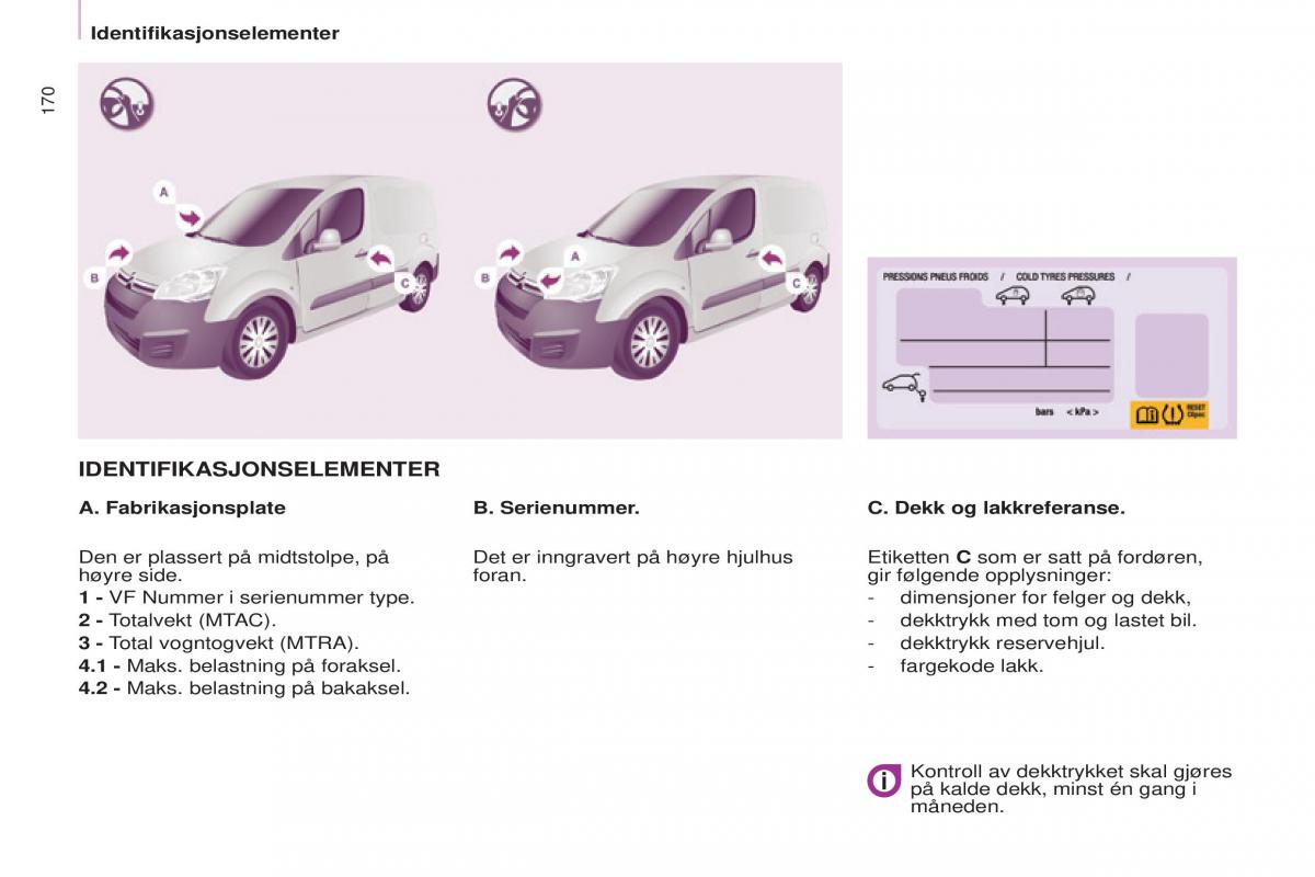 Citroen Berlingo Multispace II 2 bruksanvisningen / page 172