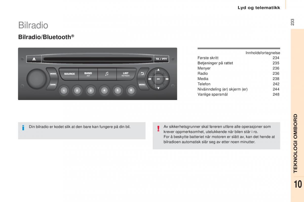 Citroen Berlingo Multispace II 2 bruksanvisningen / page 235