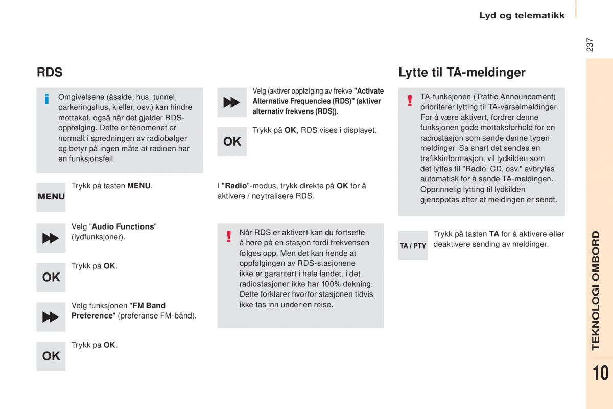 Citroen Berlingo Multispace II 2 bruksanvisningen / page 239