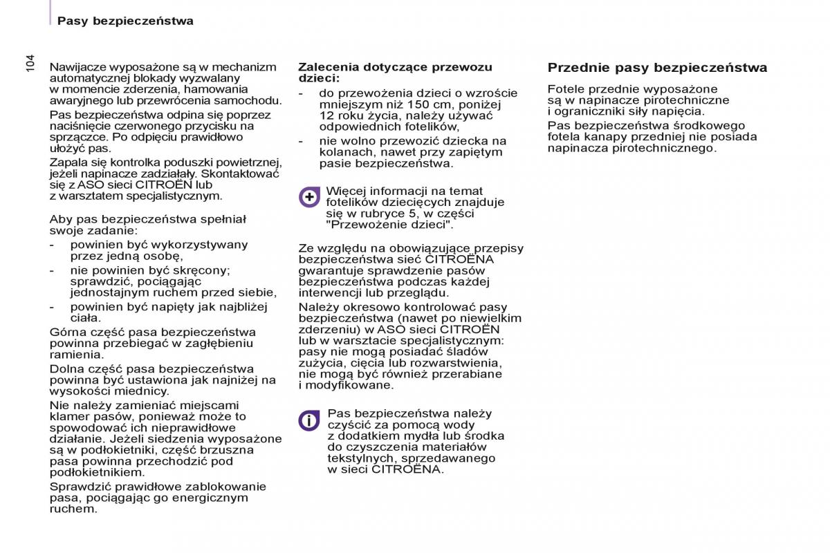 Citroen Berlingo Multispace II 2 instrukcja obslugi / page 106