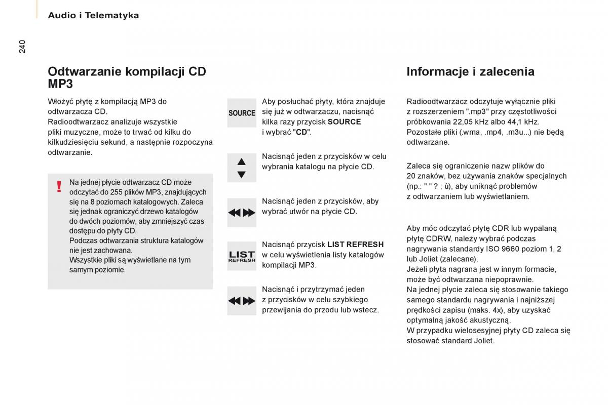 Citroen Berlingo Multispace II 2 instrukcja obslugi / page 242