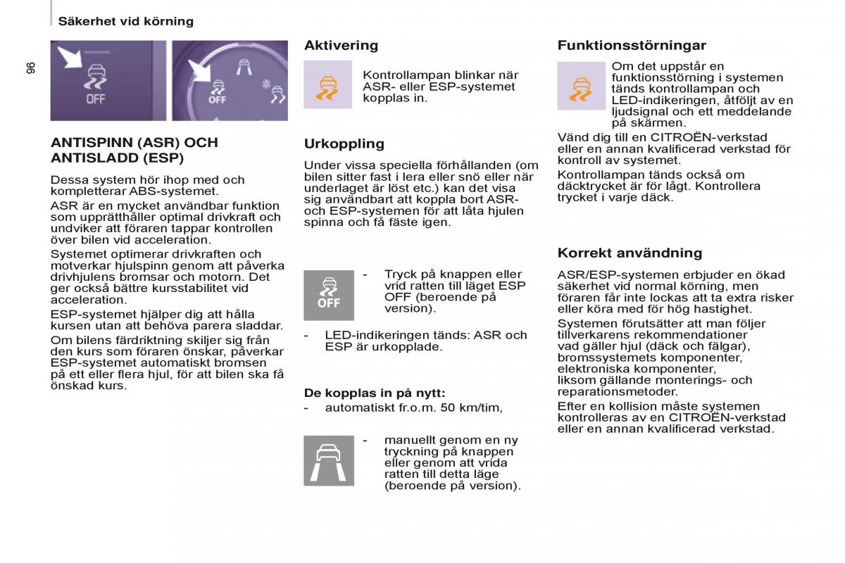 Citroen Berlingo Multispace II 2 instruktionsbok / page 98