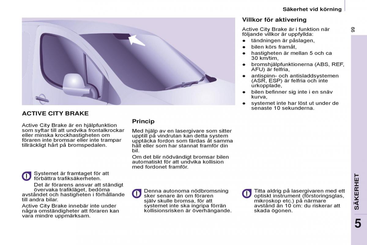 Citroen Berlingo Multispace II 2 instruktionsbok / page 101