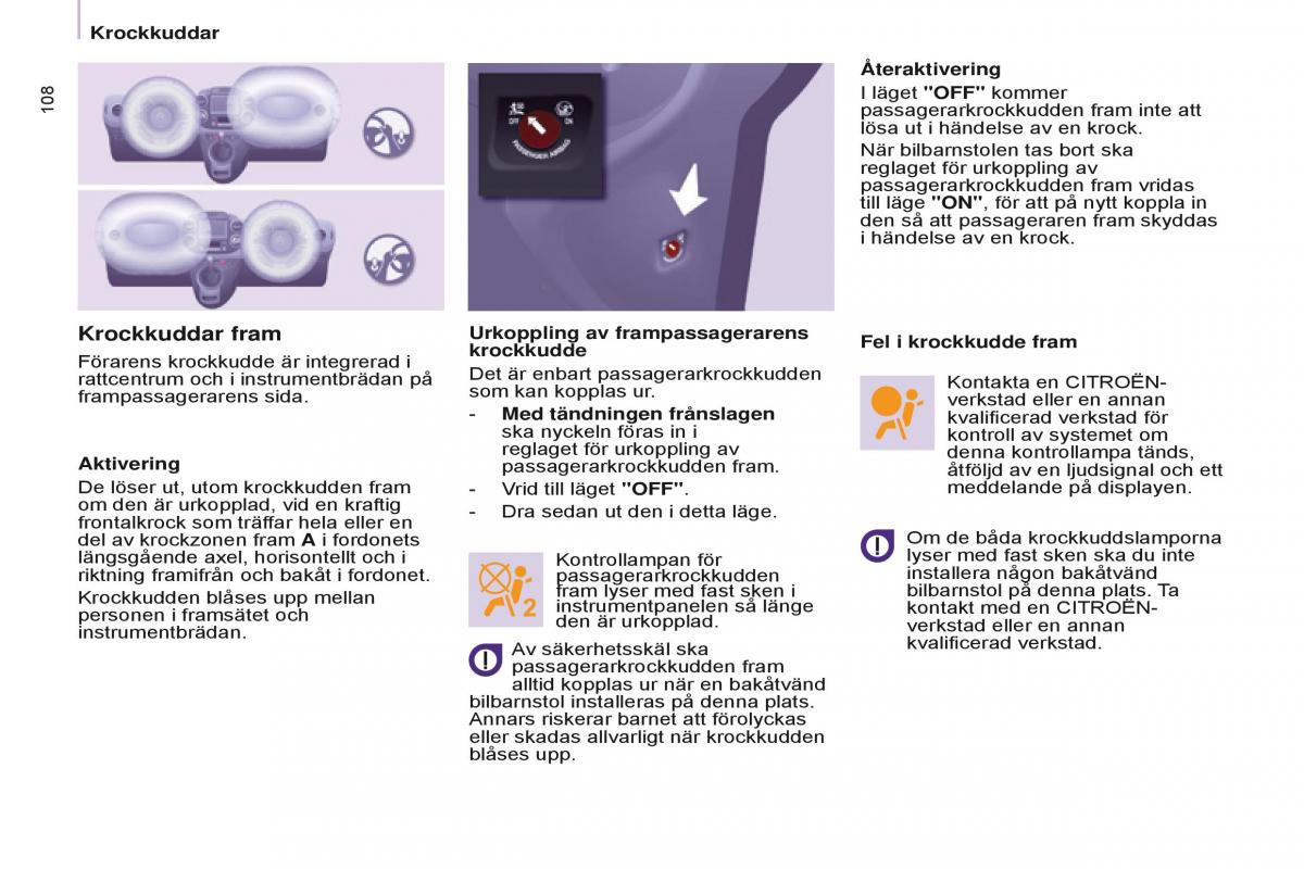 Citroen Berlingo Multispace II 2 instruktionsbok / page 110