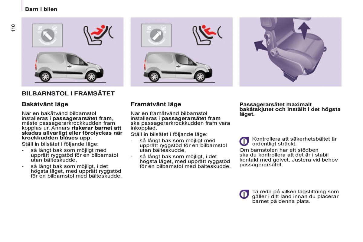 Citroen Berlingo Multispace II 2 instruktionsbok / page 112