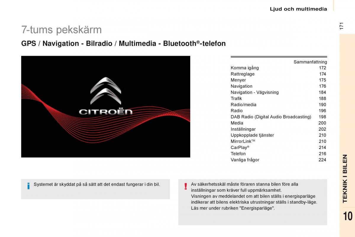 Citroen Berlingo Multispace II 2 instruktionsbok / page 173