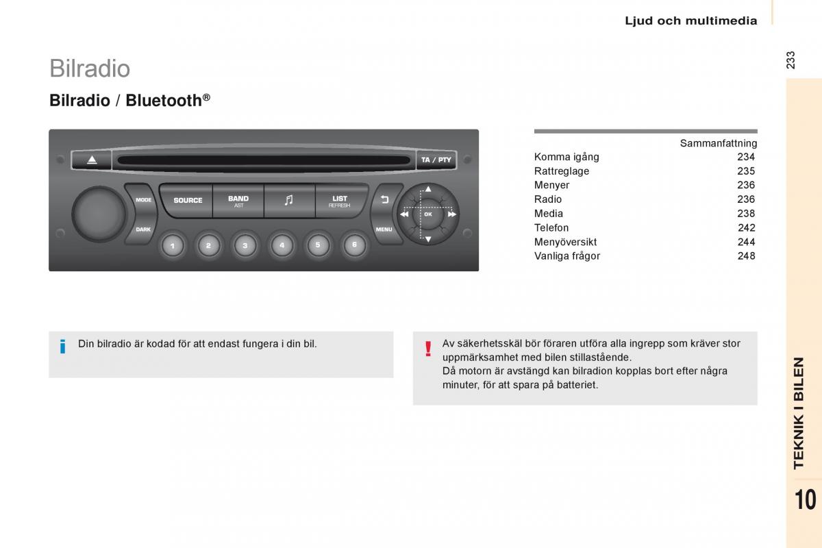 Citroen Berlingo Multispace II 2 instruktionsbok / page 235