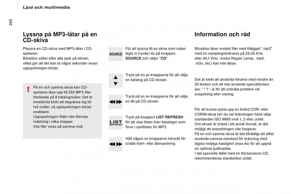 Citroen Berlingo Multispace II 2 instruktionsbok / page 242