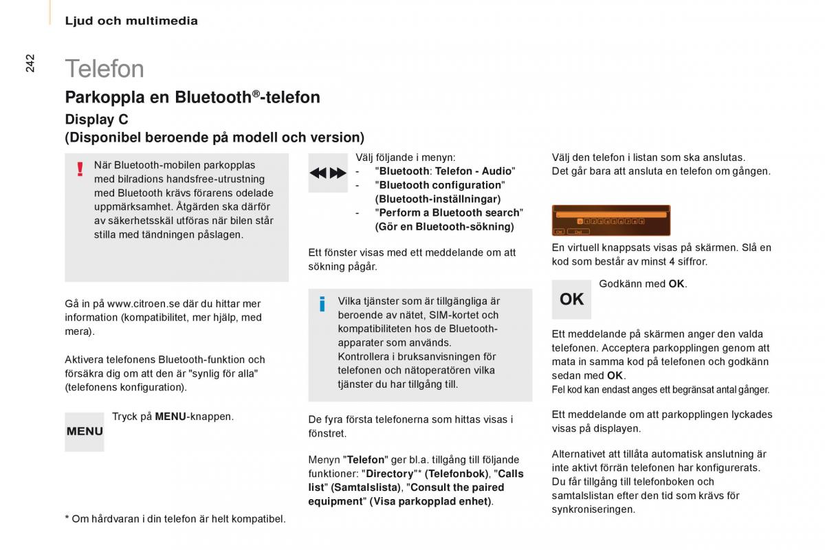 Citroen Berlingo Multispace II 2 instruktionsbok / page 244