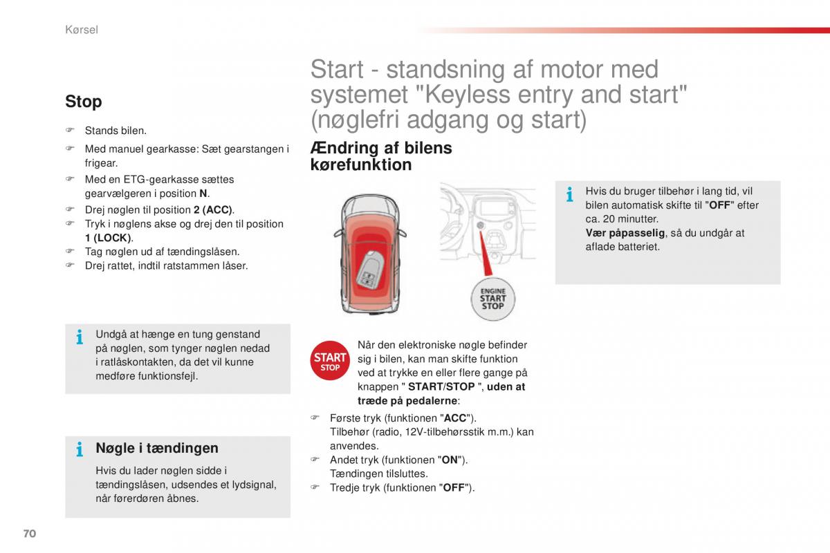 Citroen C1 II 2 Bilens instruktionsbog / page 72