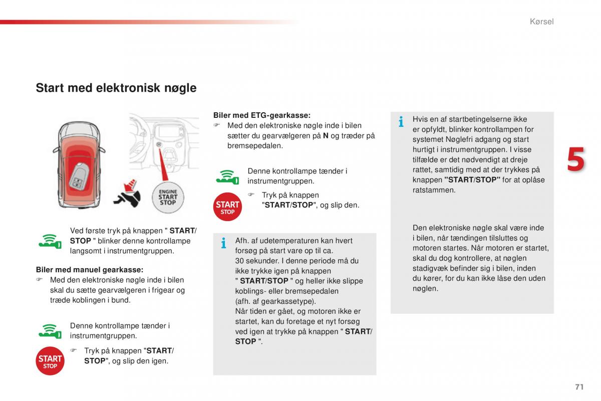 Citroen C1 II 2 Bilens instruktionsbog / page 73