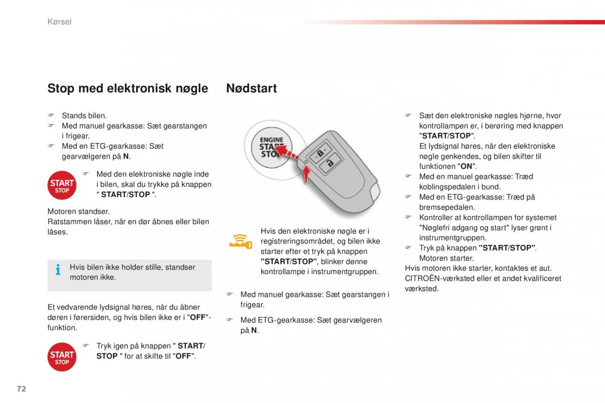 Citroen C1 II 2 Bilens instruktionsbog / page 74