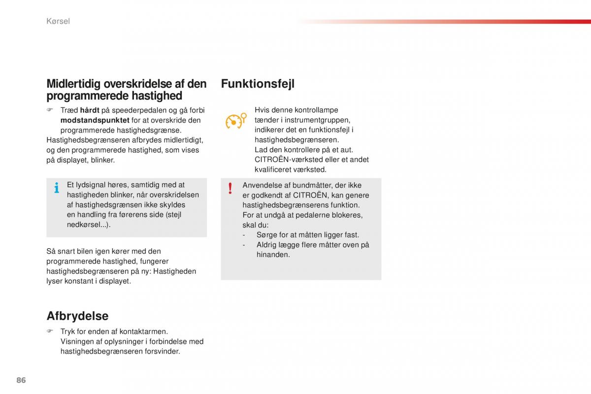 Citroen C1 II 2 Bilens instruktionsbog / page 88