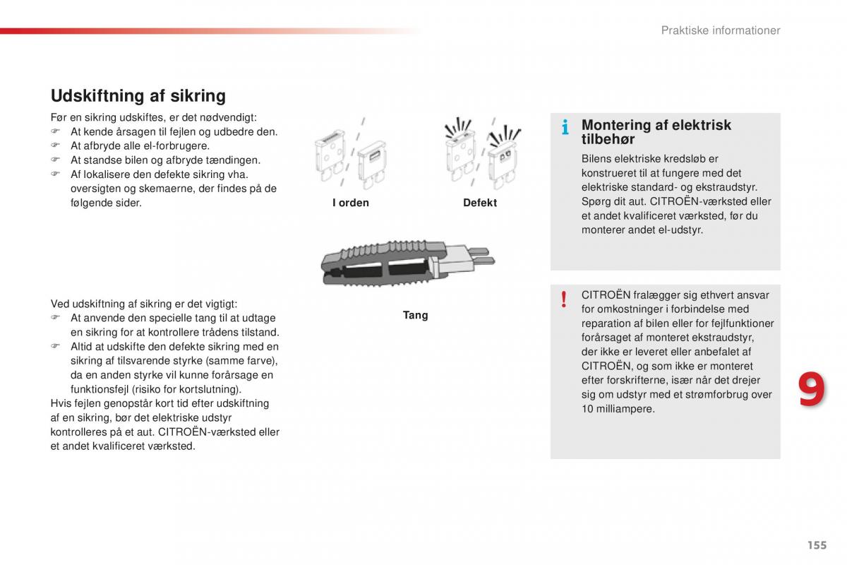 Citroen C1 II 2 Bilens instruktionsbog / page 157