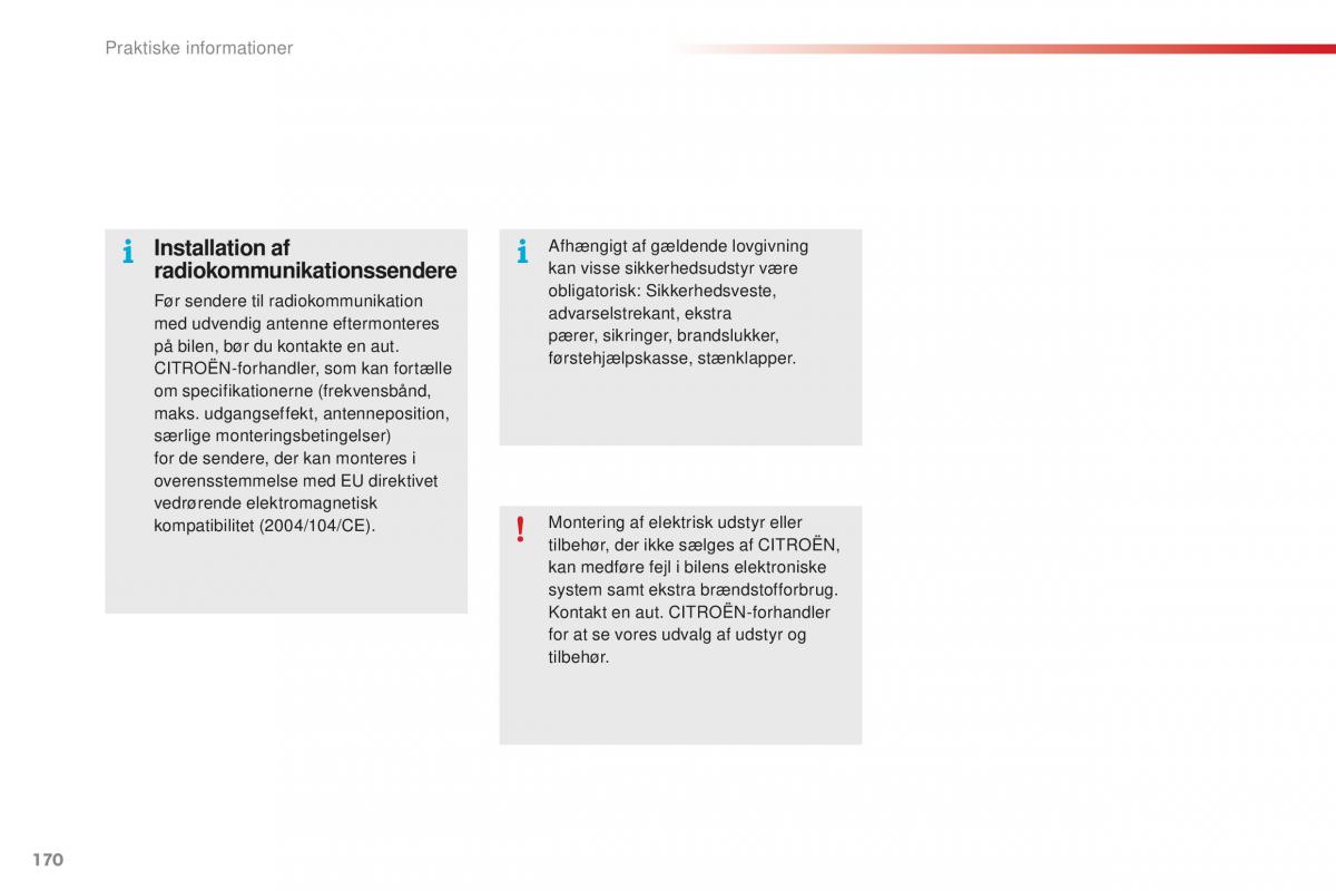 Citroen C1 II 2 Bilens instruktionsbog / page 172