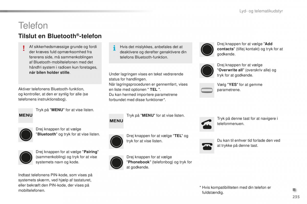 Citroen C1 II 2 Bilens instruktionsbog / page 237