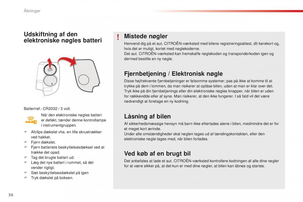 Citroen C1 II 2 Bilens instruktionsbog / page 38