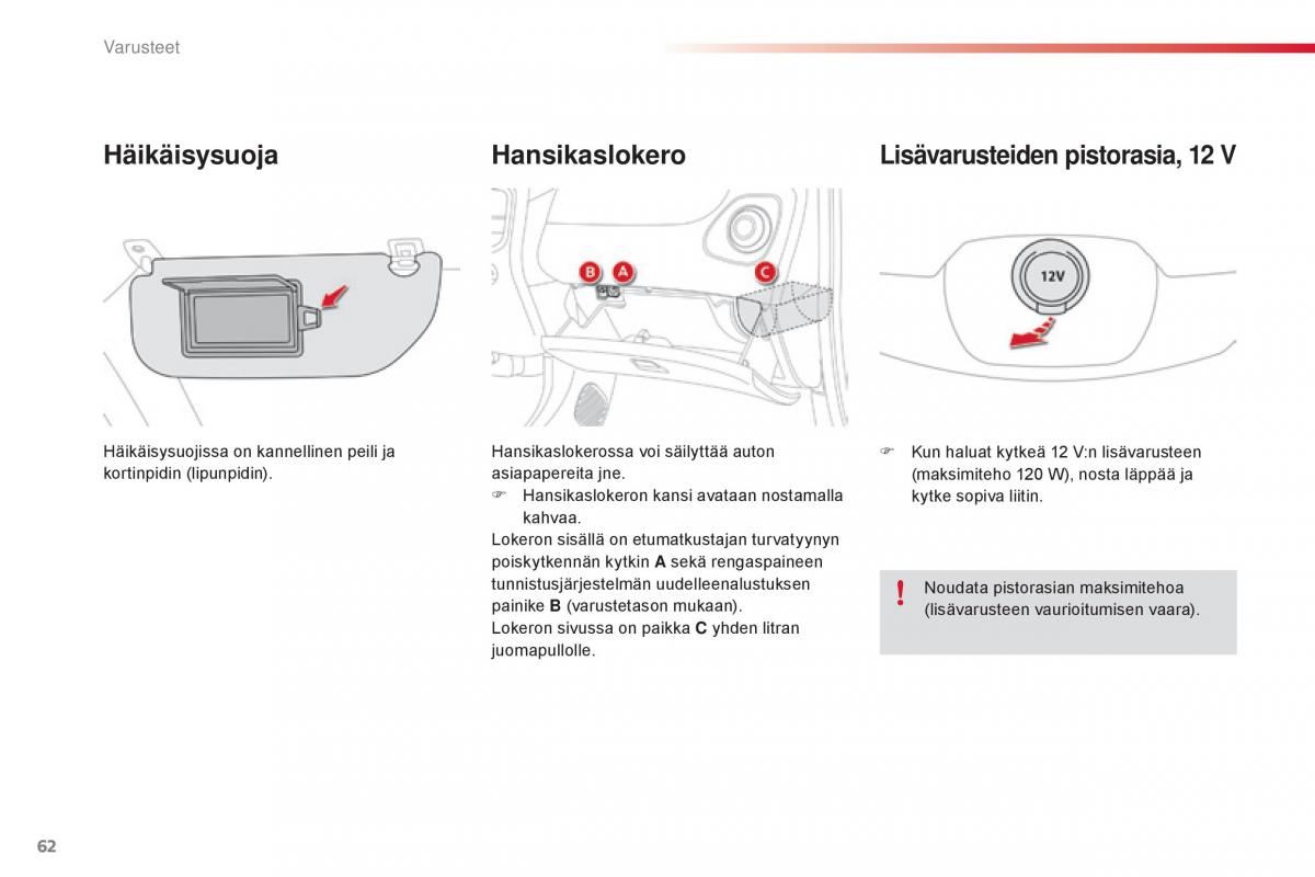 Citroen C1 II 2 omistajan kasikirja / page 64