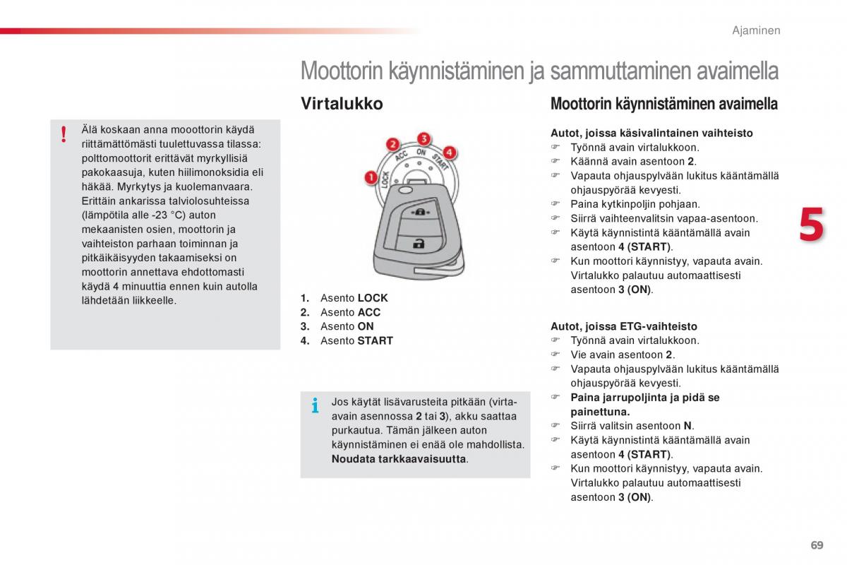 Citroen C1 II 2 omistajan kasikirja / page 71