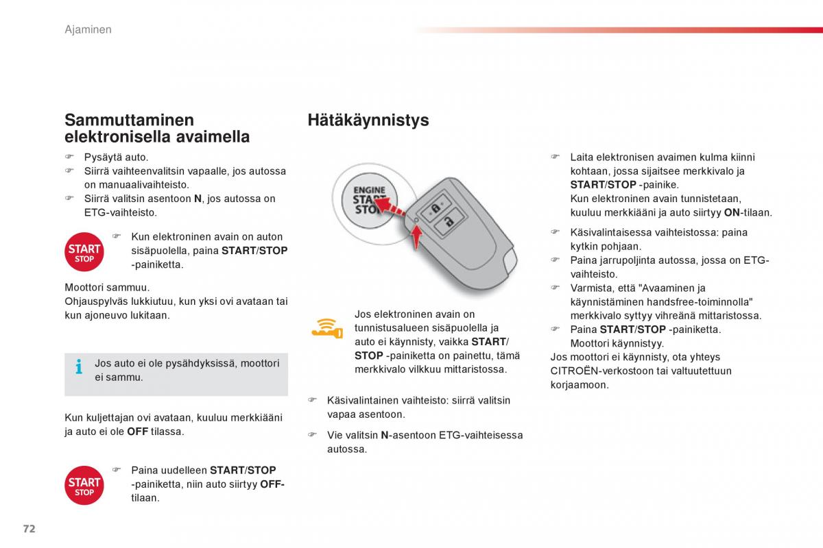 Citroen C1 II 2 omistajan kasikirja / page 74