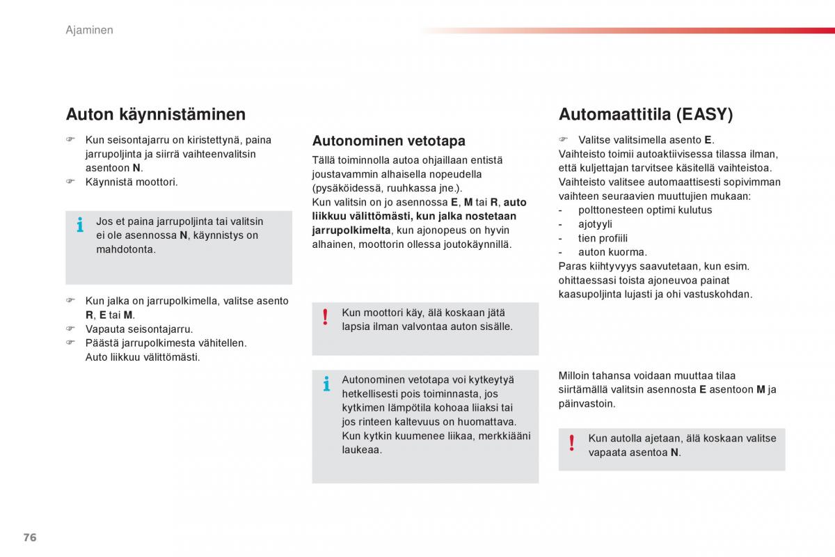 Citroen C1 II 2 omistajan kasikirja / page 78