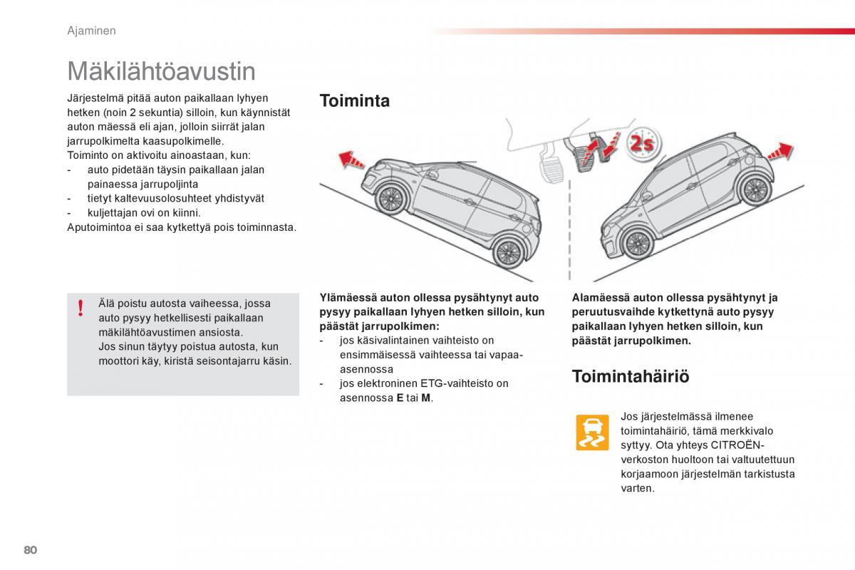 Citroen C1 II 2 omistajan kasikirja / page 82