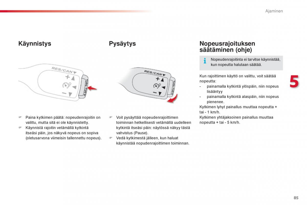 Citroen C1 II 2 omistajan kasikirja / page 87