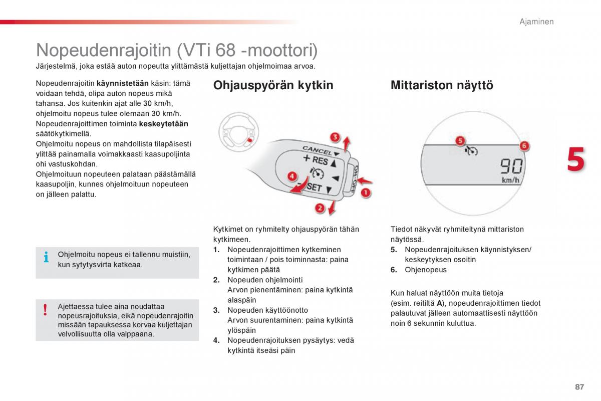 Citroen C1 II 2 omistajan kasikirja / page 89