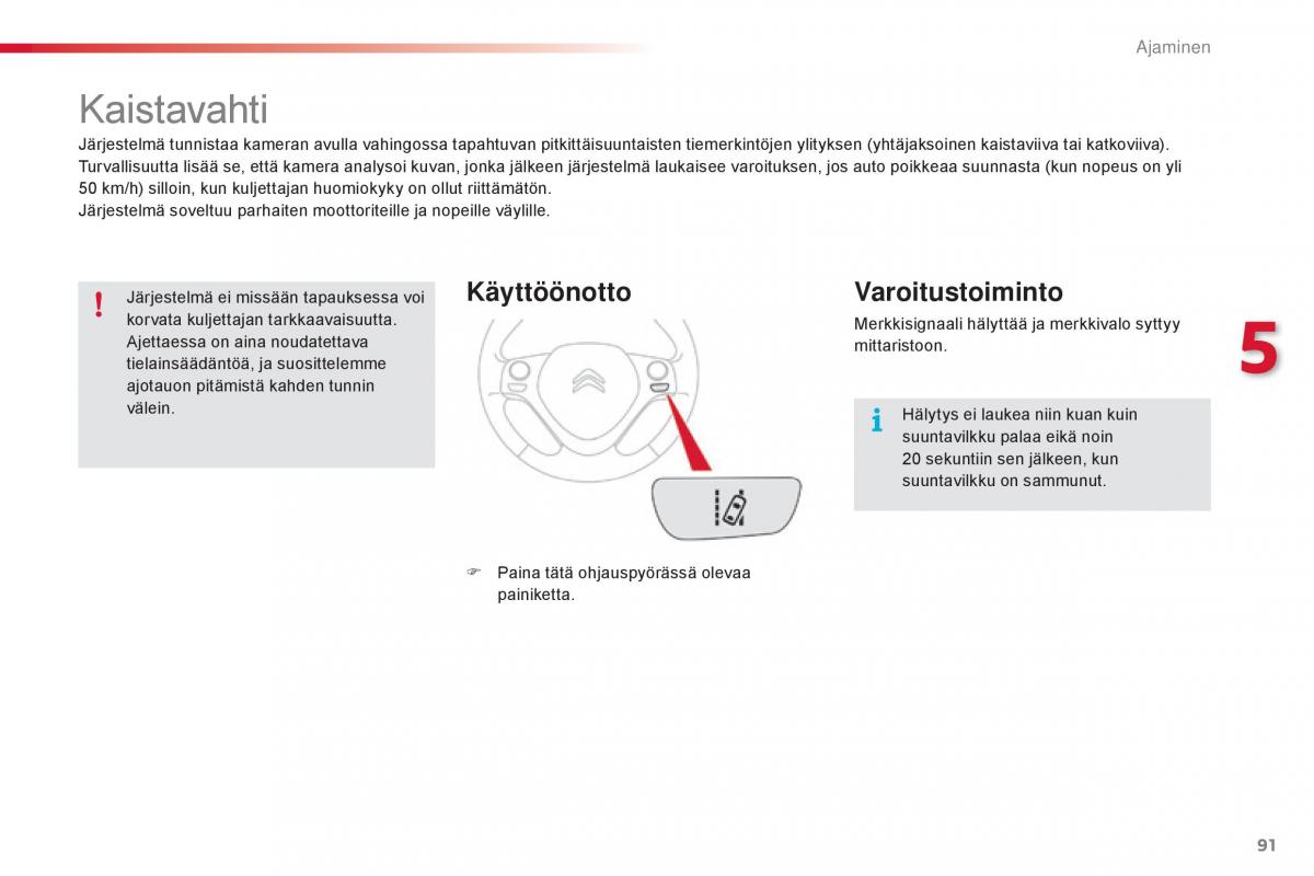 Citroen C1 II 2 omistajan kasikirja / page 93