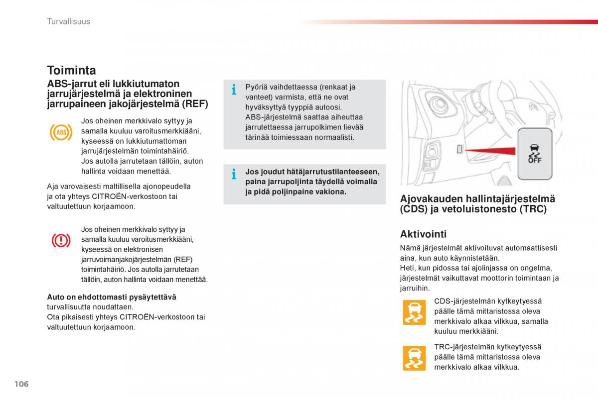 Citroen C1 II 2 omistajan kasikirja / page 108