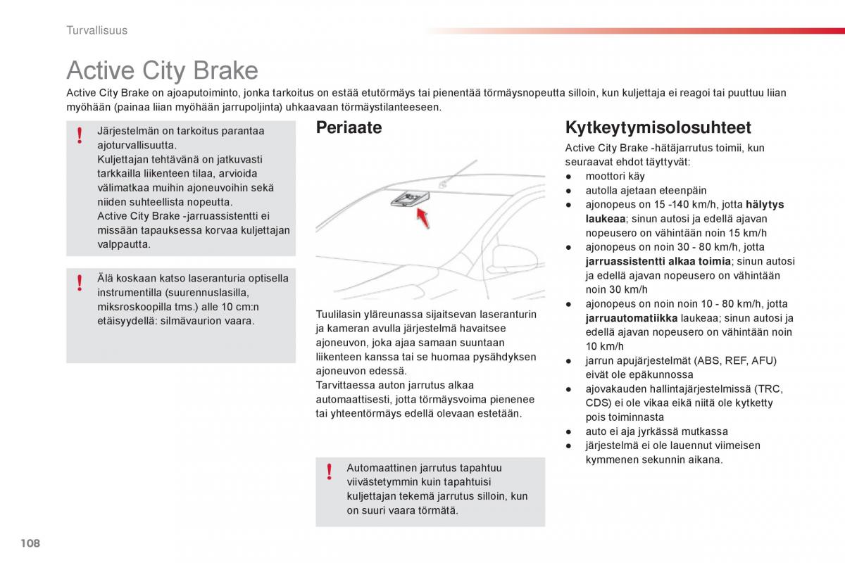 Citroen C1 II 2 omistajan kasikirja / page 110