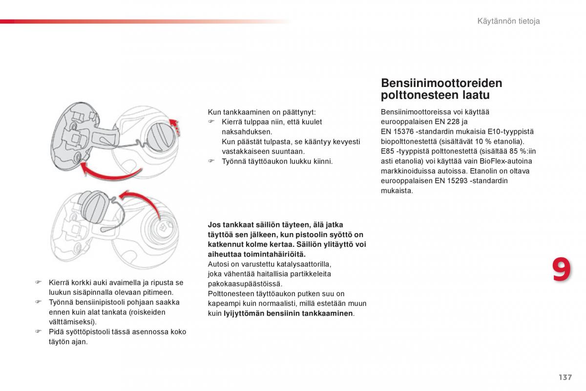 Citroen C1 II 2 omistajan kasikirja / page 139