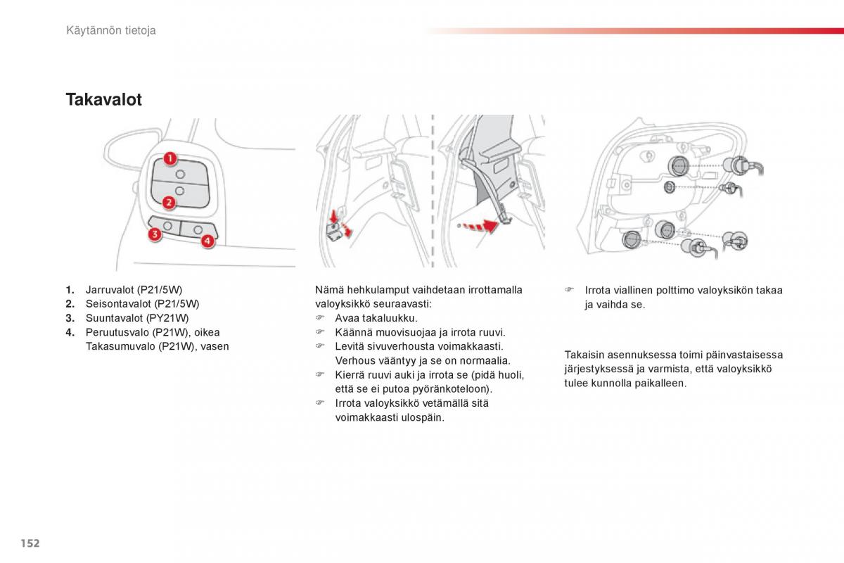 Citroen C1 II 2 omistajan kasikirja / page 154