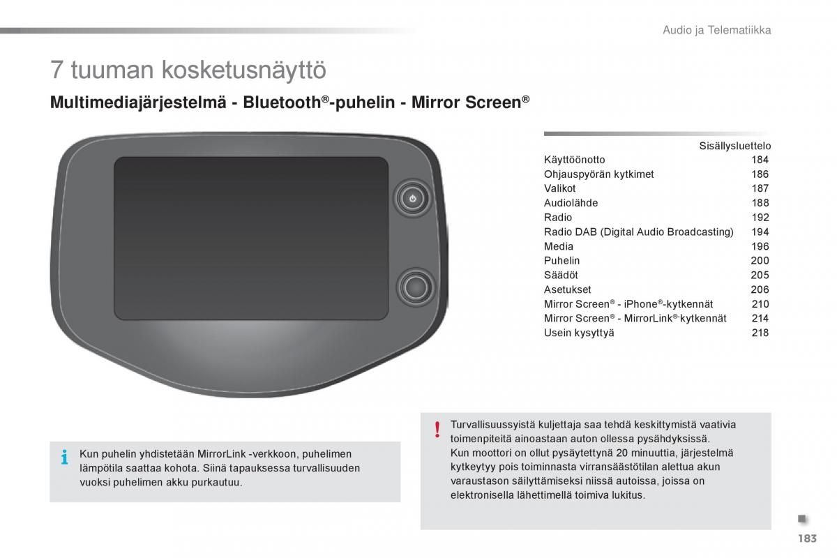 Citroen C1 II 2 omistajan kasikirja / page 185