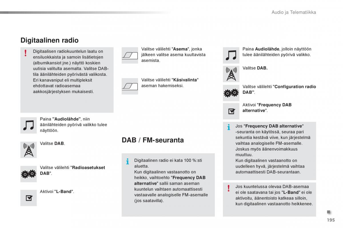 Citroen C1 II 2 omistajan kasikirja / page 197