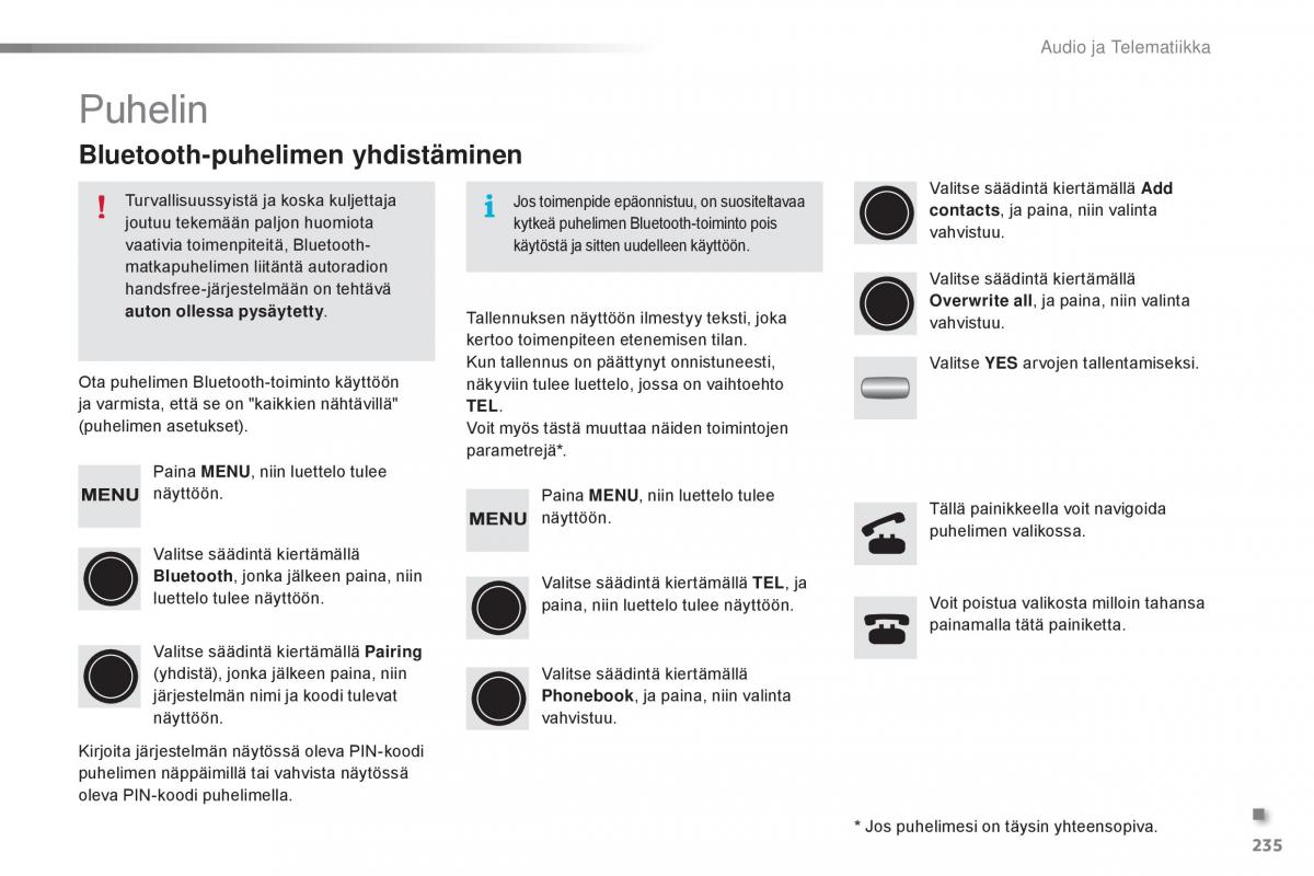 Citroen C1 II 2 omistajan kasikirja / page 237