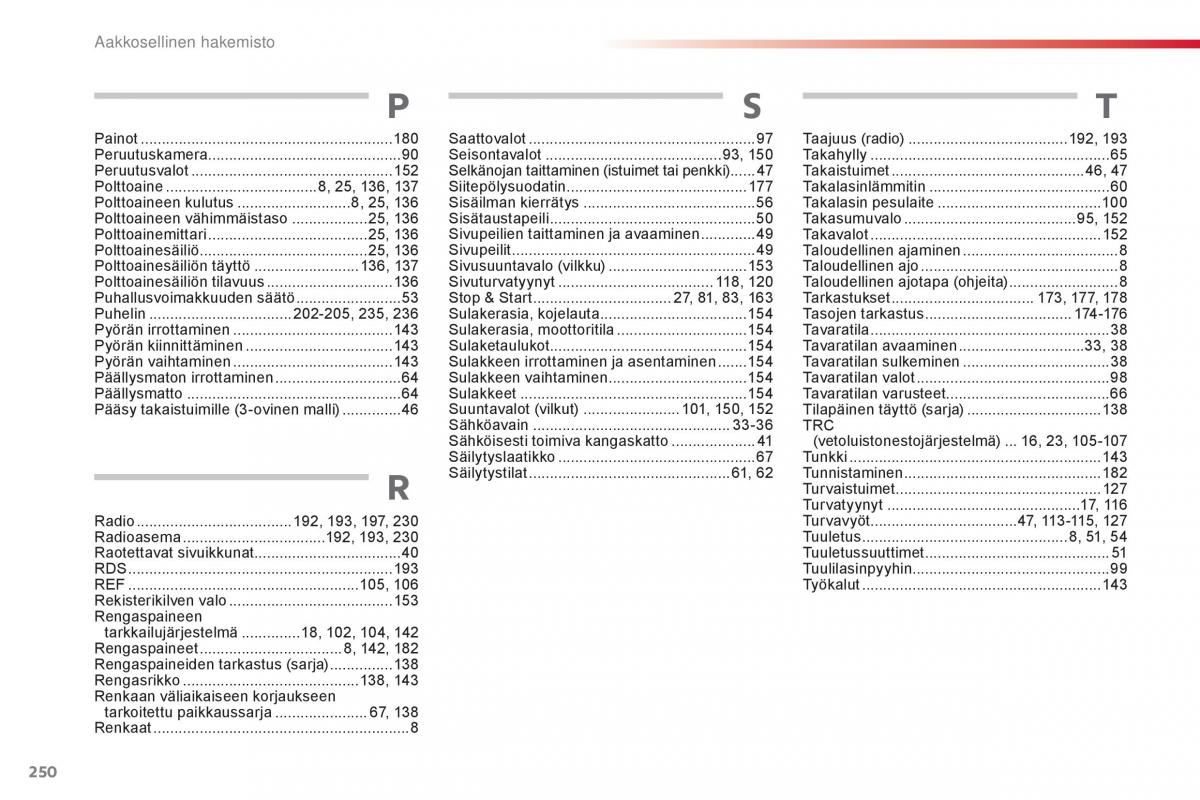 Citroen C1 II 2 omistajan kasikirja / page 252